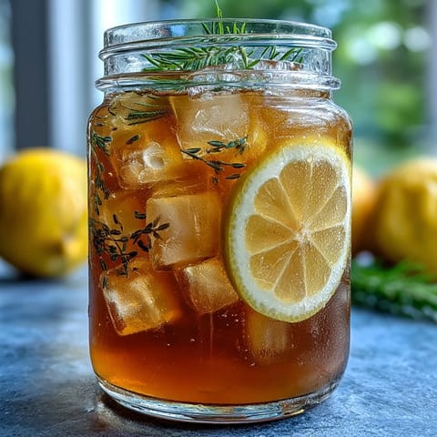 A chilled lavender honey lemonade pitcher with fresh lemon slices and mint garnish, perfect for sunny afternoons.
