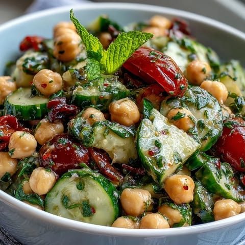 Healthy Easy Cucumber Chickpea