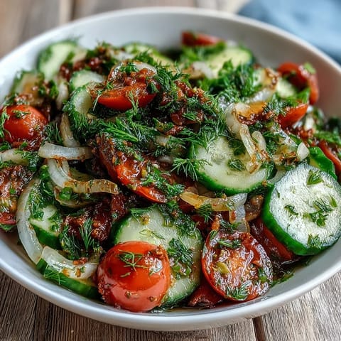 Cucumber Radish Salad with Dill Vinaigrette, a crisp spring salad with crunchy cucumbers and peppery radishes.