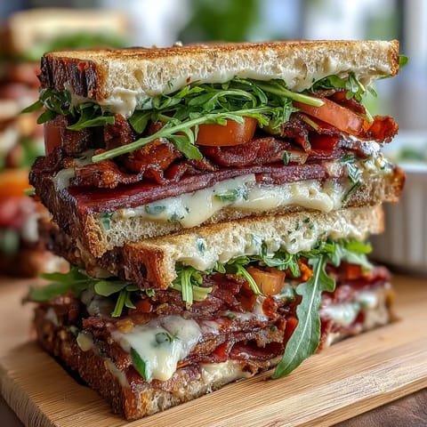 A vibrant loaded deli sandwich board overflowing with fresh breads, sliced meats, cheeses, vegetables, and colorful condiments for easy DIY sandwiches.