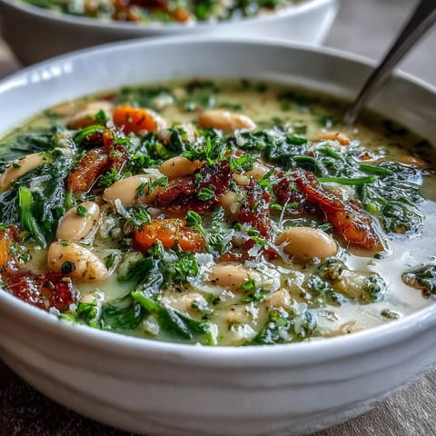 Tuscan White Bean Spinach Soup