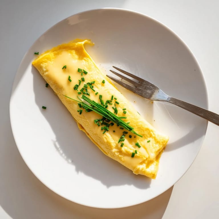 Perfectly cooked omelet with melted Gruyère and sautéed mushrooms for a savory breakfast.