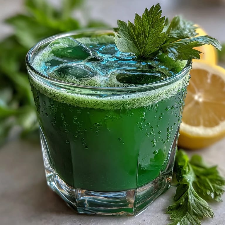 Refreshing Celery Ginger Lemon Juice, perfect for a quick, detoxifying, and invigorating midday boost.
