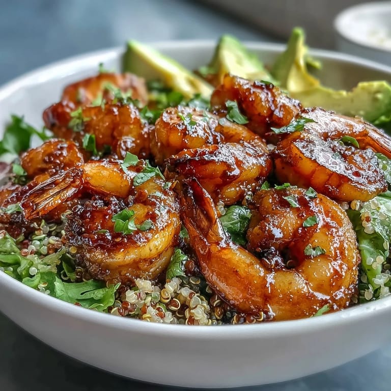 Fresh Detox Buddha Bowl featuring shrimp, avocado, and crisp vegetables.