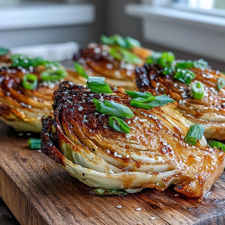 Tender Miso Butter Roasted Cabbage Wedges paired with rice and grilled tofu, showcasing fusion Japanese-inspired flavors on a plate.