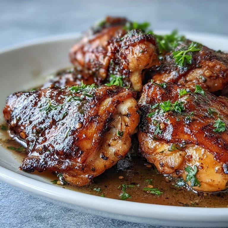 Tender Slow Cooker Honey Mustard Chicken on a plate with creamy mashed potatoes and a drizzle of extra sauce.