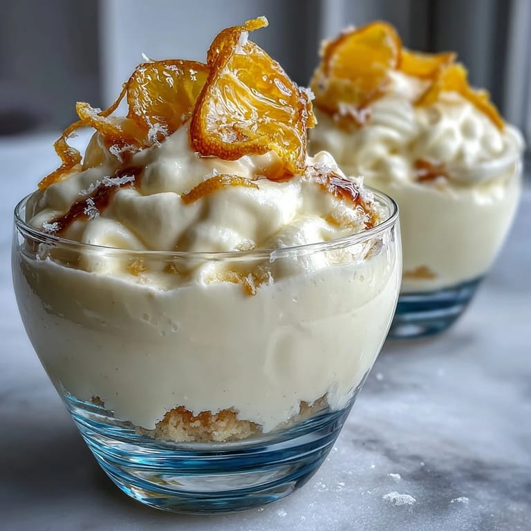 Elegant lemon mousse layered over golden shortbread crumble, perfect for a light and zesty dessert presentation.