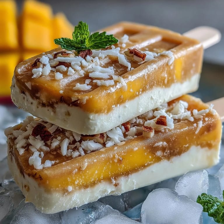 Refreshing dairy-free Vegan Mango Coconut Popsicles, bursting with sun-ripened fruit flavor.
