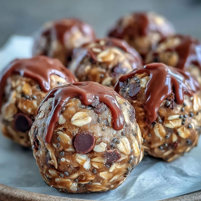 Taste the chewy, satisfying goodness of peanut butter and oat protein balls ready to grab.